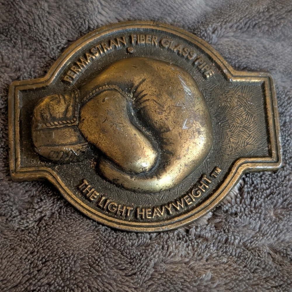 Vintage Brass Boxing Plaque